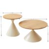 Round Coffee Table - Brown / White - Image 2