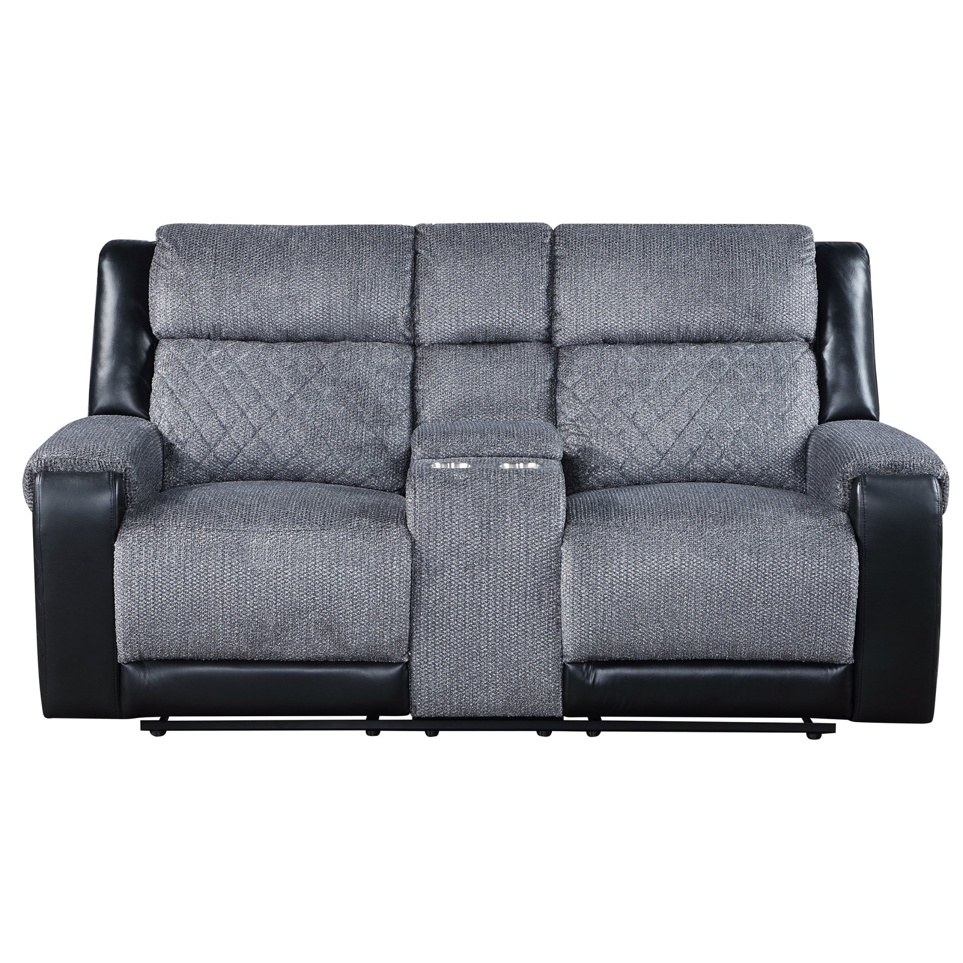 Alicia - Console Reclining Loveseat - Gray Black - Image 4