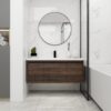 Floating 48" Bathroom Vanity With Resin Sink And Soft Close Doors California Plywood - California Walnut - Image 4