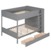 Full Over Full Bunk Bed With 2 Drawers And Multi-Layer Cabinet - Gray - Image 10