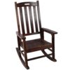 Wooden Oversized Porch Rocker Chair With Wide Seat And Tall Backrest, High Back Smooth Rocking Chairs For Outdoor & Indoor - Brown - Image 10
