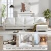 Modern Oversized Sectional Sofa, L-Shaped Luxury Couch Set With 2 Free Pillows, 5 Seat Chenille Indoor Furniture With Chaise - White - Image 16