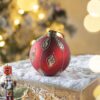 Christmas Ball Ornaments, Glass Decorative Hanging Ball Christmas Tree Ornaments For Holiday Decorations (Set of 4) - Red - Image 4