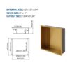 12" X 12" Stainless Steel Shower Niche With Seamless Design For Bathroom Storage - Gold - Image 3