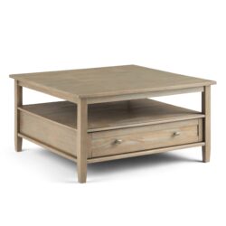 Warm Shaker - Square Coffee Table - Distressed Gray