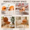 4 Piece Set Of Single Chairs With A Design Combining Modern And Traditional Elements, Durable And Comfortable - Tropical Orange - Image 11