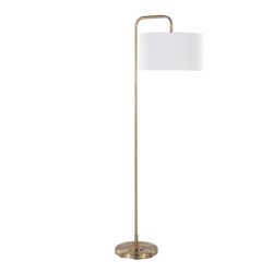 Puck - Contemporary Floor Lamp - Gold / White