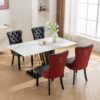 Nikki - Modern, High-End Tufted Solid Wood Contemporary And Velvet Upholstered Dining Chair With Wood Legs Nailhead Trim (Set of 2) - Black / Winered / Burgundy - Image 19
