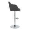 Boyne - Contemporary Adjustable Barstool With Swivel With Rounded T Footrest (Set of 2) - Chrome / Dark Gray - Image 3