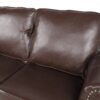 Contemporary Loveseat With Nailhead Trim - Dark Brown - Image 12