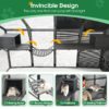 Luxury Cat Cage Outdoor Wooden Catio Enclosure Patio Large Cat Run House For Multiple Pets Walk In Kitten Kennel With Bouncy Bridge, Platforms, Small Houses, Seating And Sunshine Panel - Gray - Image 4