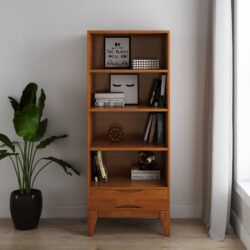 Harper - Bookcase With Storage - Teak Brown