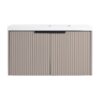 Contemporary Wall Mounted Bathroom Vanity With Resin Sink, Soft Close Doors - Khaki - Image 10