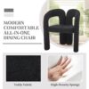 Contemporary Designed Teddy Fabric Upholstered Accent / Dining Chair - Black - Image 5