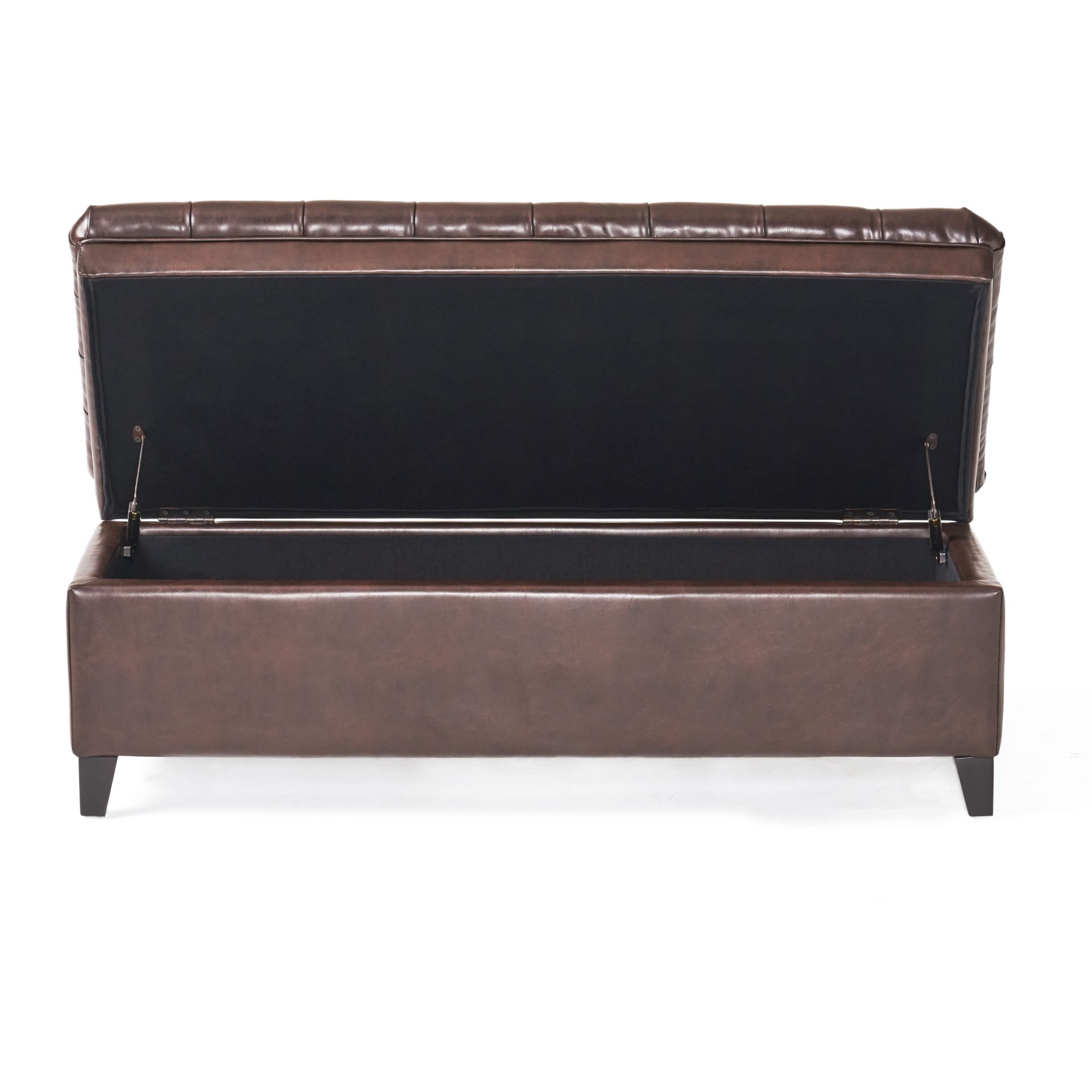 Cancia - Wide Tufted Rectangle Storage Ottoman - Brown - Image 8
