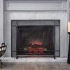 Markus - Modern Single Panel Iron Firescreen Black Brushed Silver - Image 4