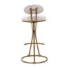 Modern S Shaped Bar Stools (Set of 2) With Backrest Floral Print Upholstered Dining Chairs Counter Height For Kitchen Island - Gold & White Print - Image 9