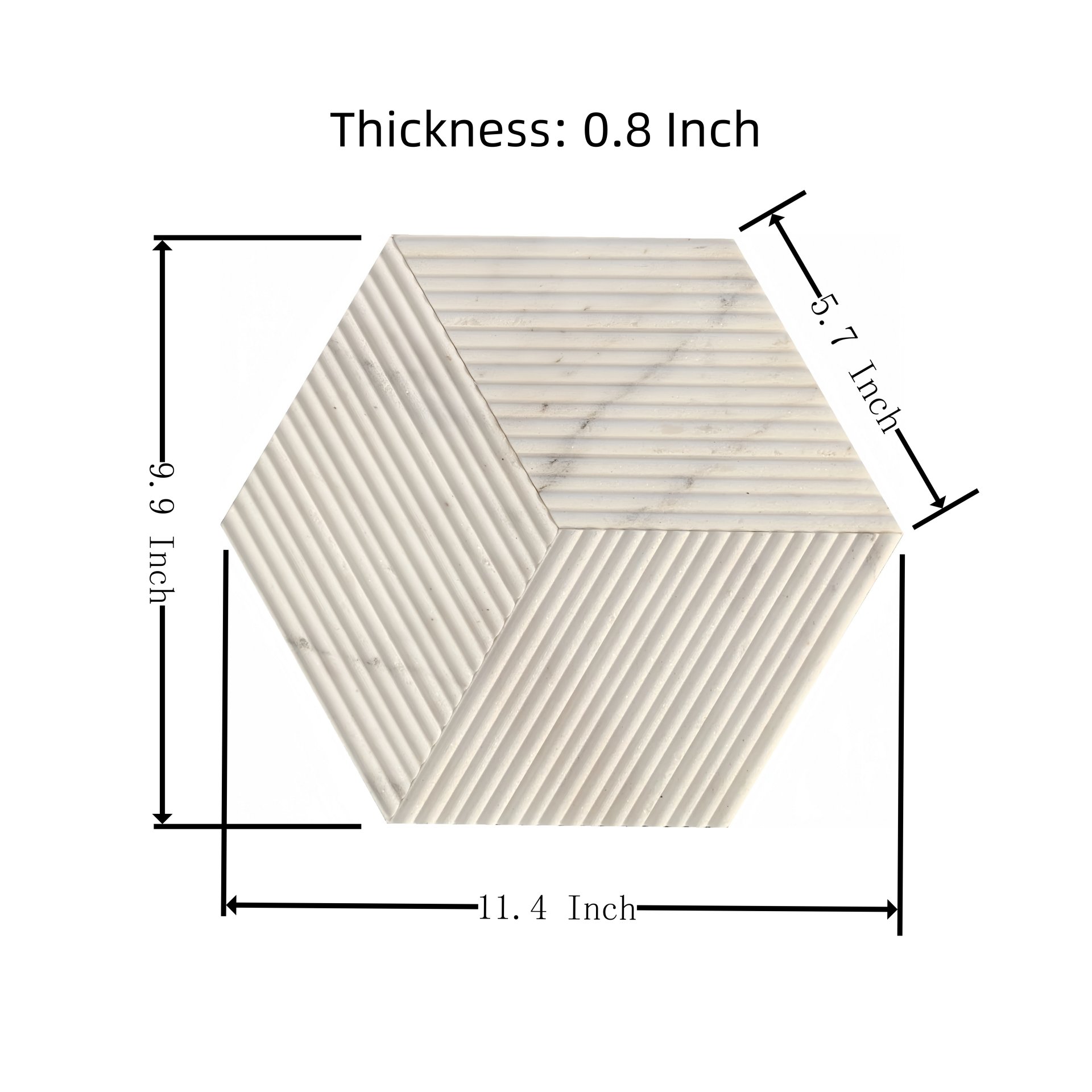 Hexagon Snow Mountain Ol Textured Marble Tiles For Wall Decoration Stone (Set of 12) - White / Natural - Image 3