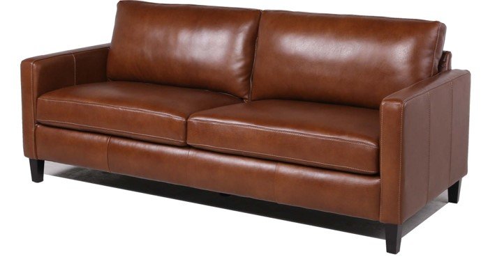 Modern & Contemporary Leather Sofa - Light Brown - Image 3