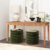 Fuji - Oversized Round Storage Ottoman - Olive Green - Image 5