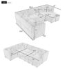 U - Shaped Sectional Sofa Pull Out Sofa Bed With 2 USB Ports, 2 Power Sockets, 3 Back Pillows And A Storage Chaise For Living Room - Beige - Image 2