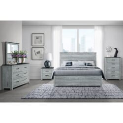 Kicks - 5 Pieces Queen Bedroom Set - Gray Wash
