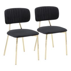 Bouton - Contemporary / Glam Chair (Set of 2) - Gold / Black