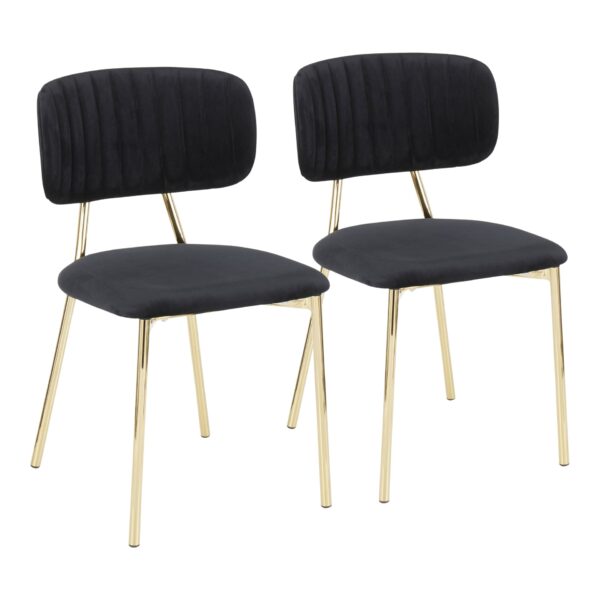 Bouton - Contemporary / Glam Chair (Set of 2) - Gold / Black
