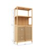 Neutral - Bamboo Storage Cabinet Freestanding With 2 Doors For Bathroom, Living Room, Kitchen, And Entryway - Neutral - Image 3