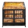 Multi Function Dog Crates With Storage, Double Doors, Indoor Dog Crate - Black Brown - Image 11
