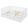Full Size Daybed With Fence Guardrails And 2 Drawers, Convertible Floor Bed & Daybed - White - Image 9