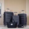 Luggage Set Of 5 Pieces, Expandable Hard Pc Luggage Set With Tsa Lock For Rotating Wheels, Lightweight Rolling Luggage - Black - Image 2