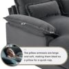 Modern U Shaped Sofa With Console, Cupholders And USB Ports, 6 Seat Upholstered Symmetrical Indoor Furniture, Sleeper Couch Set With Chaise - Gray - Image 20
