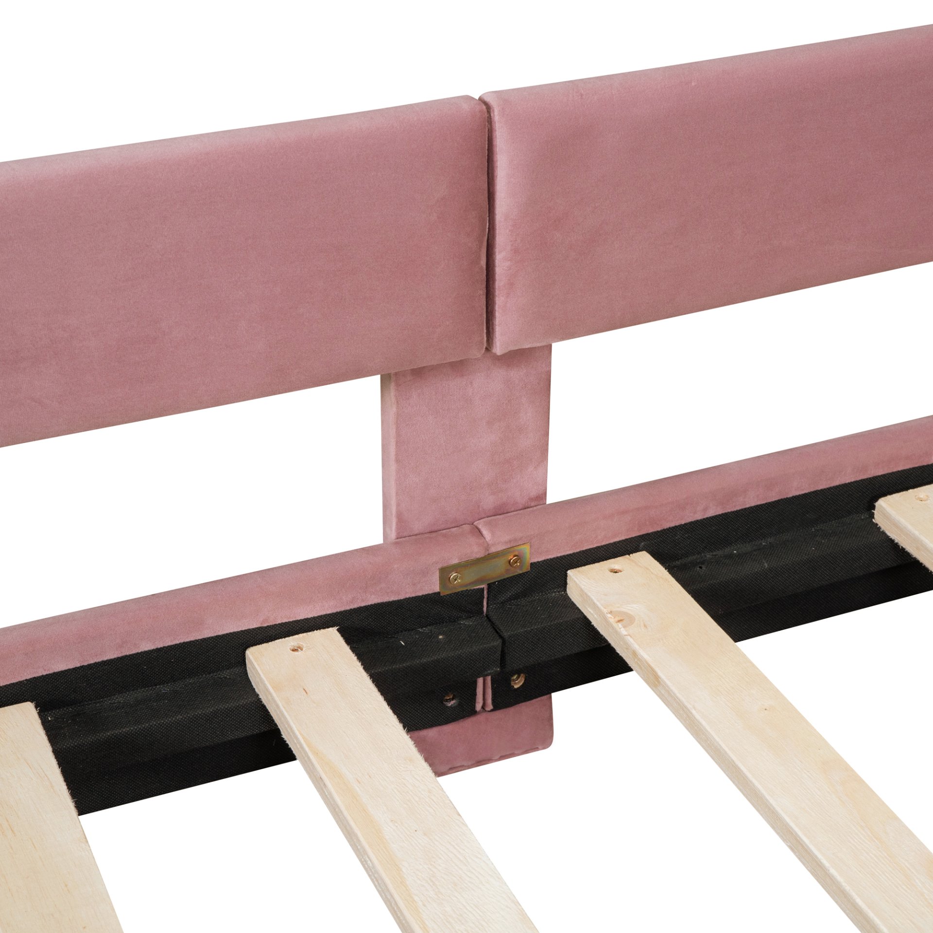 Twin Size Upholstered Daybed With Rabbit Ear Shaped Headboard - Pink - Image 10