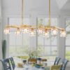 Crystal Chandelier For Dining Room, 8 Light Kitchen Chandelier Light Fixture Modern Metal Industrial Chandeliers For Farmhouse Entryway Living Room (8*G9 Bulbs Included) - Matte Gold - Image 2