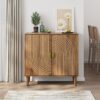 Buffet Cabinet With Line Groove Design, Sideboard Buffet Cabinet With Storage, Multifunctional Accent Cabinet For Living Room, Entryway, Hallway, Office, Kitchen - Brown - Image 2
