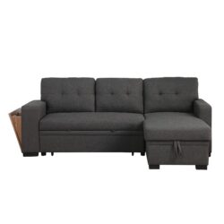 3 Piece Upholstered Sectional - Dark Gray