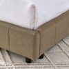 Mid Century Full Size Upholstered Bed Frame With Tufted Backrest And Armrests - Brown - Image 7