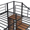 Full Over Full Bunk Bed With Lateral Storage Ladder And Wardrobe - Black - Image 6