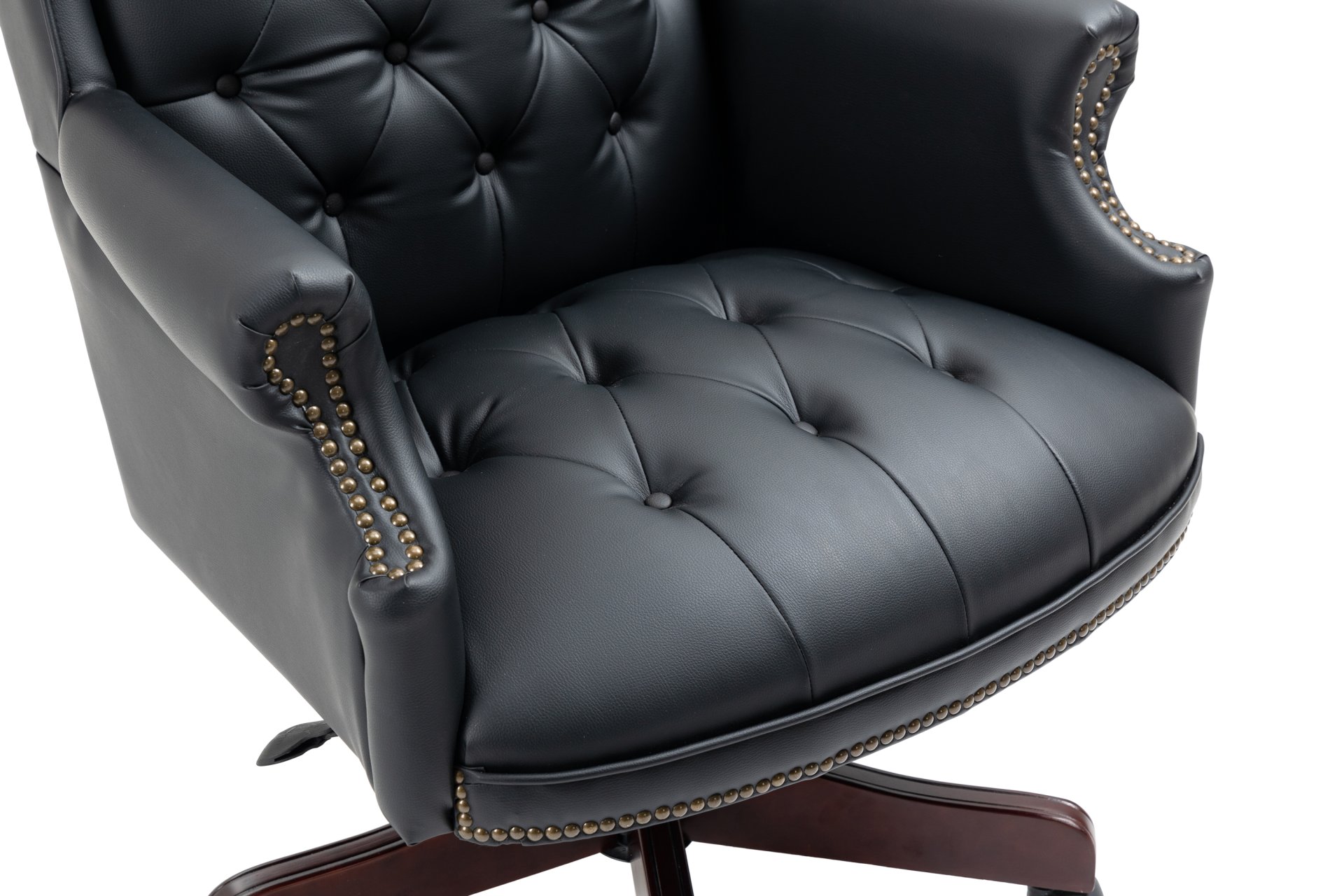Executive Office Chair, High Back Reclining Comfortable Desk Chair With Smooth Glide Caster Wheels - Black - Image 7