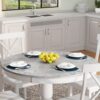 5 Pieces Dining Table And Chairs Set For 4 Persons, Kitchen Room Solid Wood Table With 4 Chairs - White - Image 8