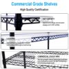 84" x 48" x 20" 6 Tier 6000Lbs Capacity Nsf Metal Shelf Wire Shelving Unit, Heavy Duty Adjustable Storage Rack With Wheels & Shelf Liners For Commercial Grade Utility Steel Storage Rack - Black - Image 11