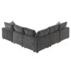 Modern L Shape Modular Sofa, 5 Seat Chenille Sectional Couch Set With 2 Pillows Included, Freely Combinable Indoor Funiture - Black / Gray - Image 4
