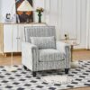 Accent Chair With Arms, Comfy Armchair For Living Room - Gray - Image 5
