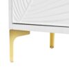 Multi Functional Storage Cabinet, 4 Door Sideboard With Unique Texture, Adjustable Shelves - White - Image 14