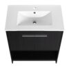 Modern Freestanding 30" Bathroom Vanity With Ceramic Sink, Soft Closing Doors Cabinet - Dark Oak - Image 14