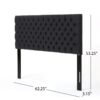 Annecy - Contemporary Upholstered Full / Queen Fabric Headboard - Charcoal Gray - Image 3