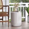 Outdoor End Table With Scallop Edge - Antique White - Image 9