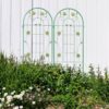 2 Pack Metal Garden Trellis Rustproof Trellis For Climbing Plants Outdoor Flower Support - Green - Image 11