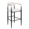 Barstools (Set of 2), Counter Height Upholstered Bar Stools With Backs And Iron Legs For Kitchen Island - Beige - Image 6